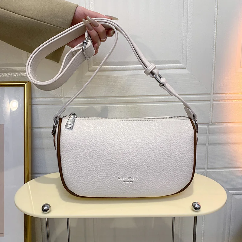 Luxury Genuine Leather Women Small Shoulder Crossbody Bags High Quality Solid Color Fashion Messenger Bag Female Cowhide Handbag