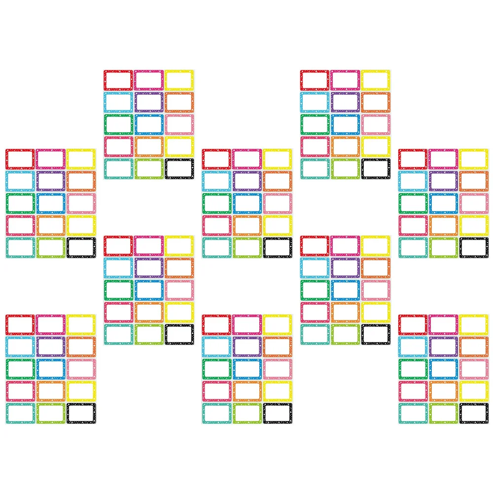 

10 Sheets Blank Name Stickers Colorful Adhesive Labels For Classroom Office Home Party Diy Decoration Sorting Tags Label Tabs