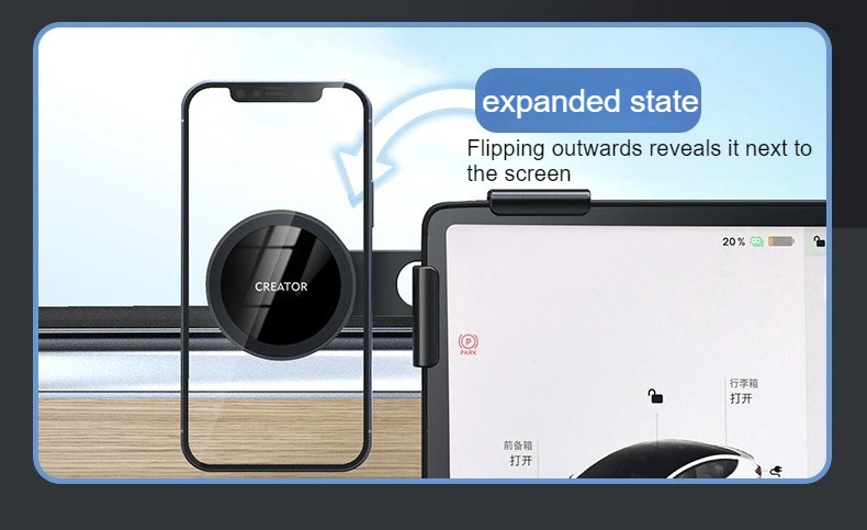Für Tesla Handyhalterung für Mittelkonsole Schiebehalterung Magnetische Auto-Handyhalterung für iPhone 15 14 13 12 Auto-Zubehör – Detail 19