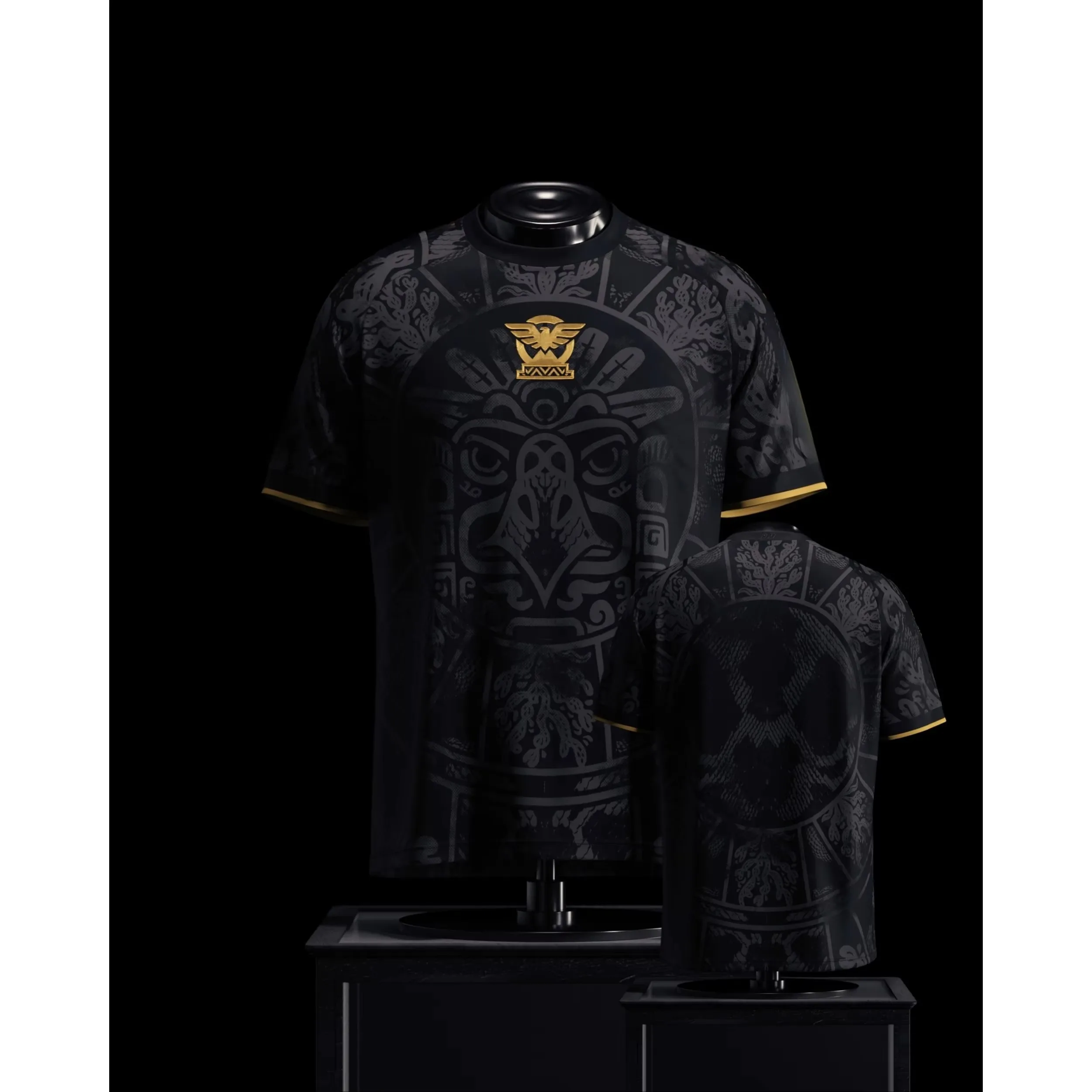 Family Matching Mexican Aztec Totem Themed National Culture Football Jersey Breathable Quick-Dry Sports Soccer Fans Tee