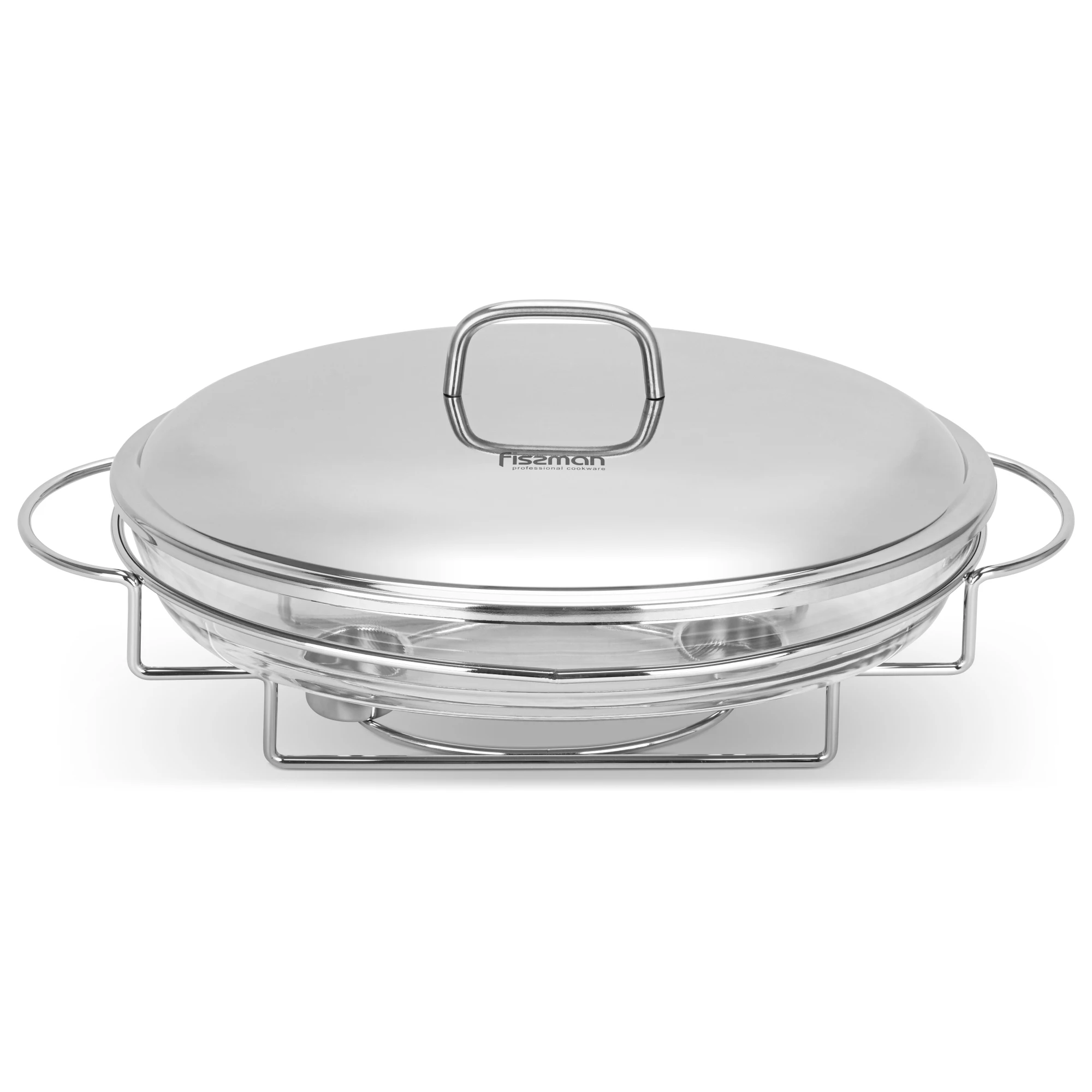 

Stainless Steel Oval Chafing Dish 42cm Household, Hotel And Party Buffet Equipment Heat Resistant Glass Food Warmer