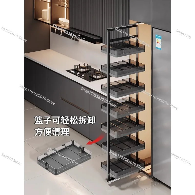 High and deep basket pull snack pull basket kitchen big monster high cabinet pull basket snack cabinet