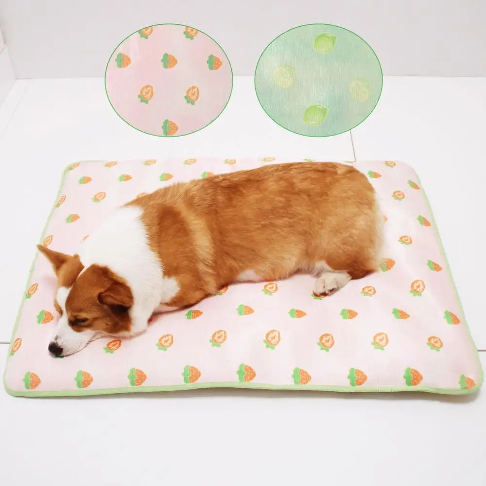 

Detachable Washable Pet Mat Ice Silk Hairless Golden Retriever Dog Bed Non-stick Hair Summer Teddy Ko Fund Dog Bed