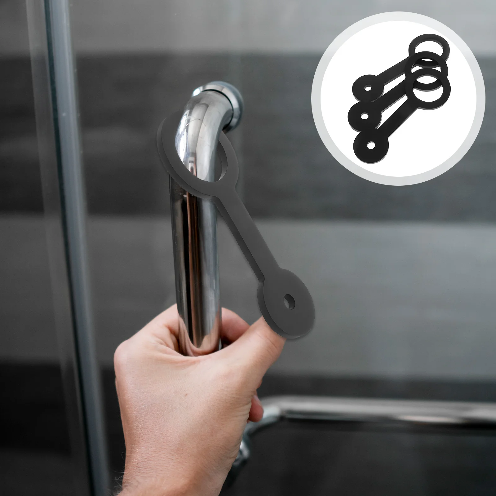 

3Pcs Rv Shower Door Latch Silicone Flexible Travel Strap Secure Motorhome Trailer Replacement Kit Silicone Rv Shower Door Strap
