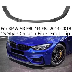 Dry Carbon Fiber Front Bumper Spoiler Lip Lower Body Kit Splitter Guard CS Style for BMW F80 M3 F82 F83 M4 2014-2018