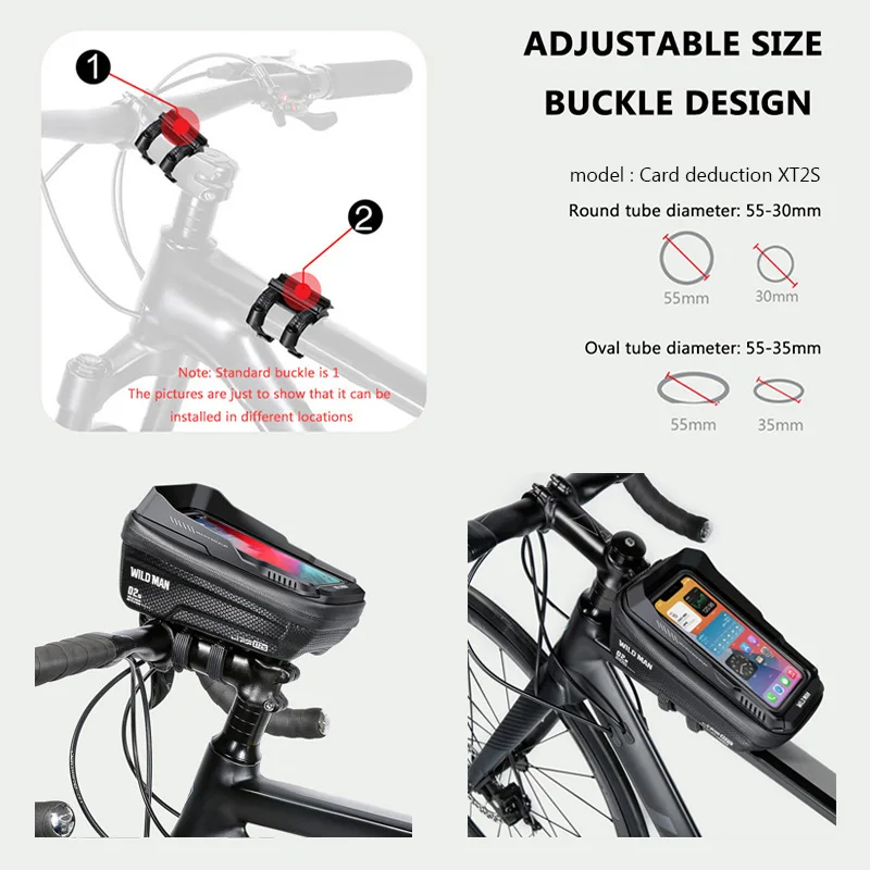 WILD MAN Bike Bag Touch Screen Front Bicycle Bag Waterproof Phone Cases 6.8\