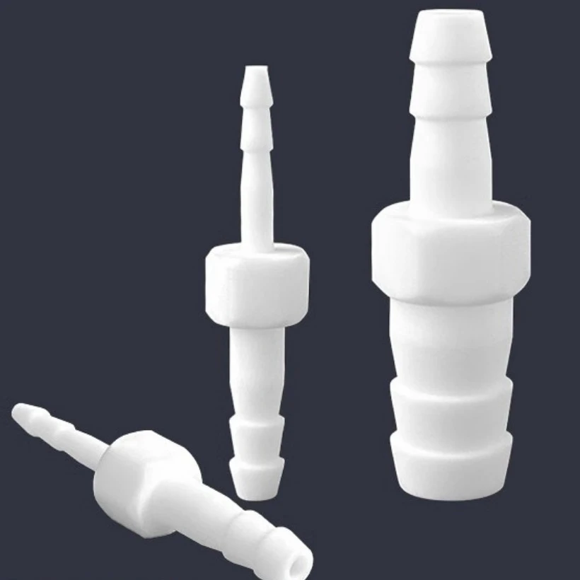 2 2.5 3 4 4.5 5 6 7 8 9 10 11 12 13 14 15 16 mm Hose Barb Equal Reducing PTFE Hosetail Pipe Fitting Connector Nipple Adapter Lab