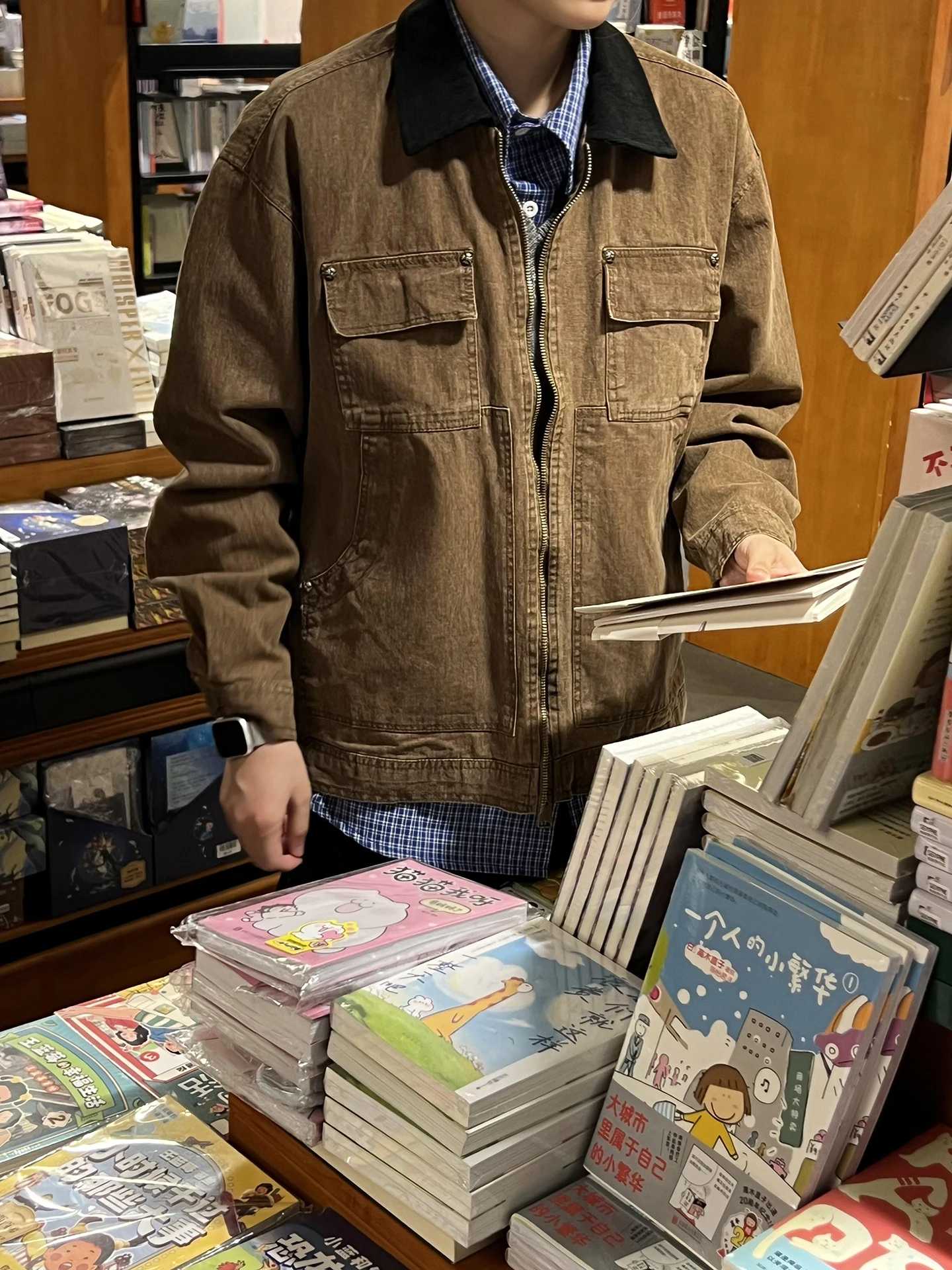 

Мужская рабочая куртка Cé Brown Detroit Workwear: Американский трендовый бренд, утепленная, плотная, прямого кроя