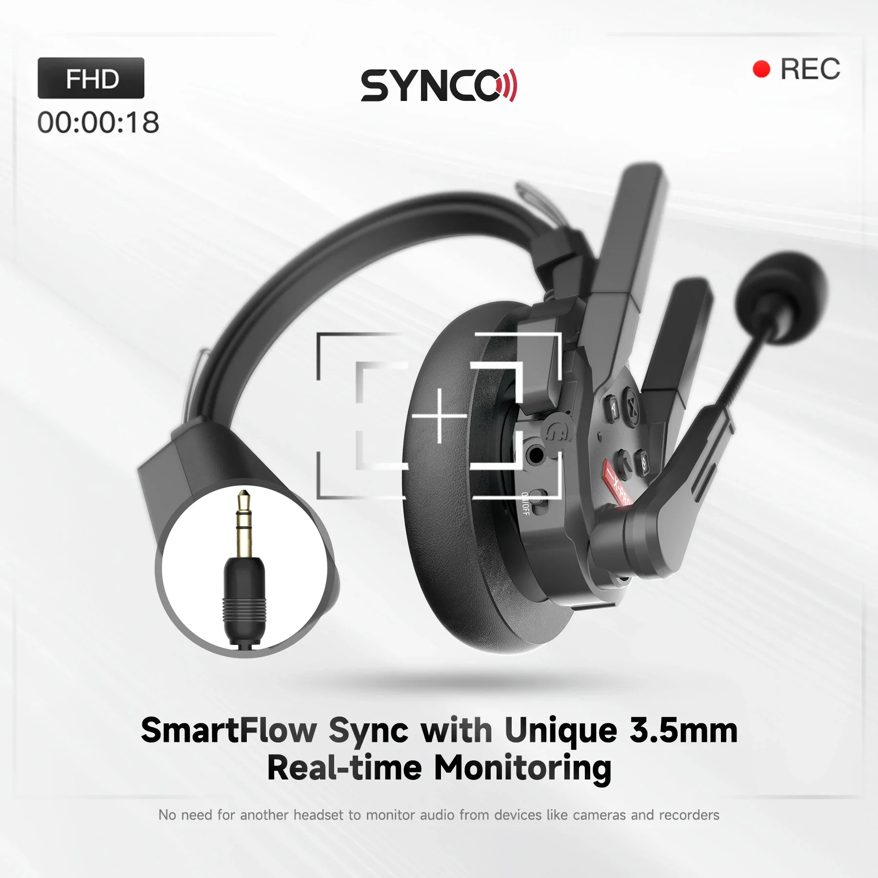 SYNCO Xtalk Pro X9 2,4G Full-Duplex reducción de un solo oído intercomunicador inalámbrico remoto auriculares transmisión de 500m