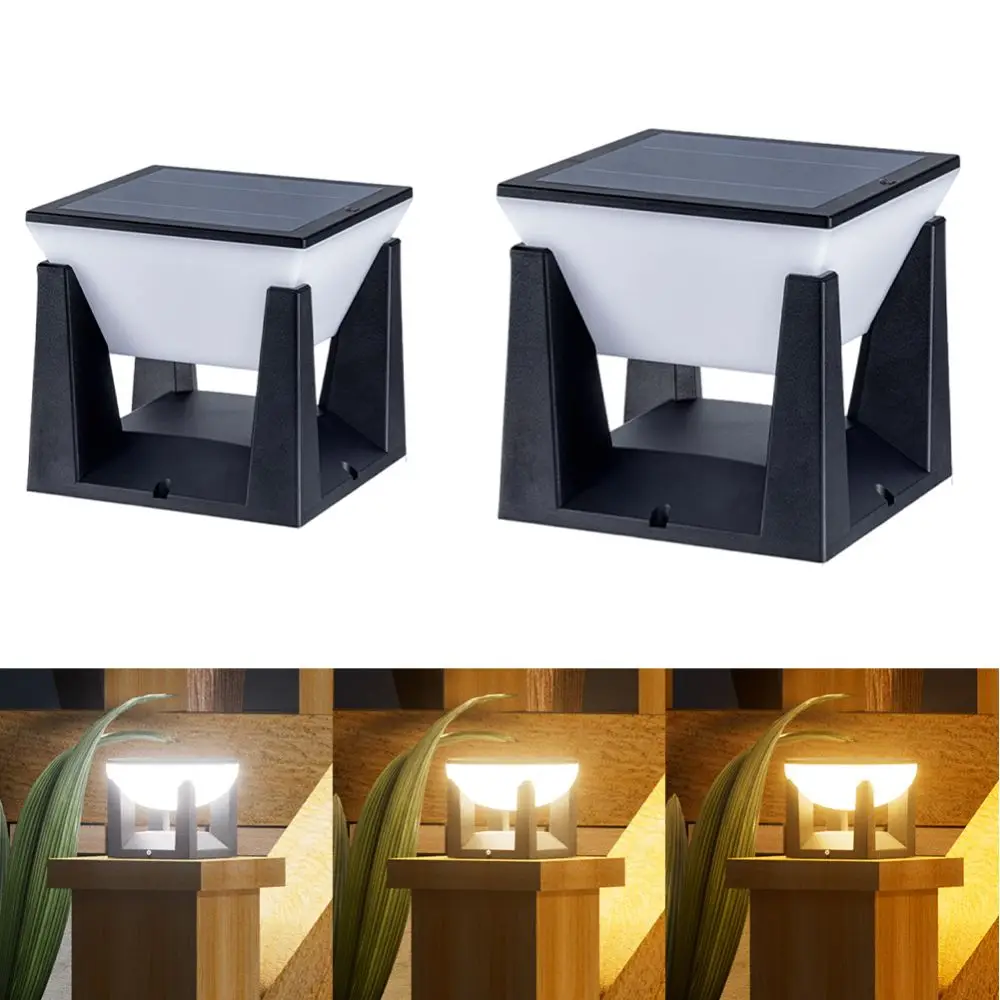 

Durable Waterproof Solar Post Lights Auto On/Off 3 Lighting Modes Fence Deck Lamp Retro LED Pillar Light Yard Lighting