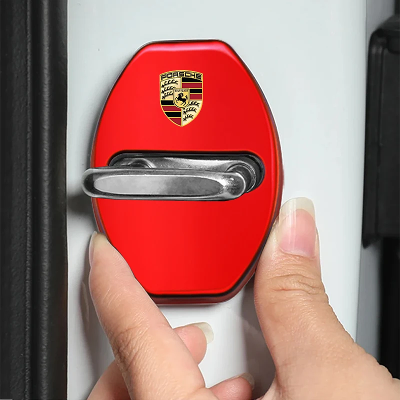 4 buah Aksesori Mobil Decorat Protecte penutup kunci pintu untuk Porsche 911 718 Taycan Panamera Cayenne Macan Boxster Cayman Pajun 918