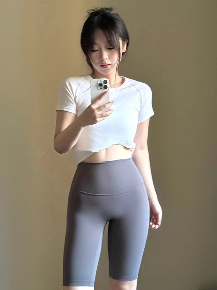 

High-Waist Yoga Pants Women's Sl Butt-Lifting Outdoor Fitn Cycling Five-Quarter Length Tight Pants Sensation