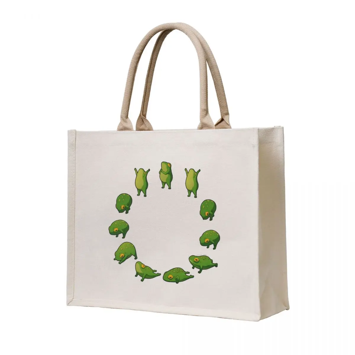 

Yoga Frog Sun Salutation (No Arrow) Tote Bag Canvas bag reusable shopping bag Women's handbag