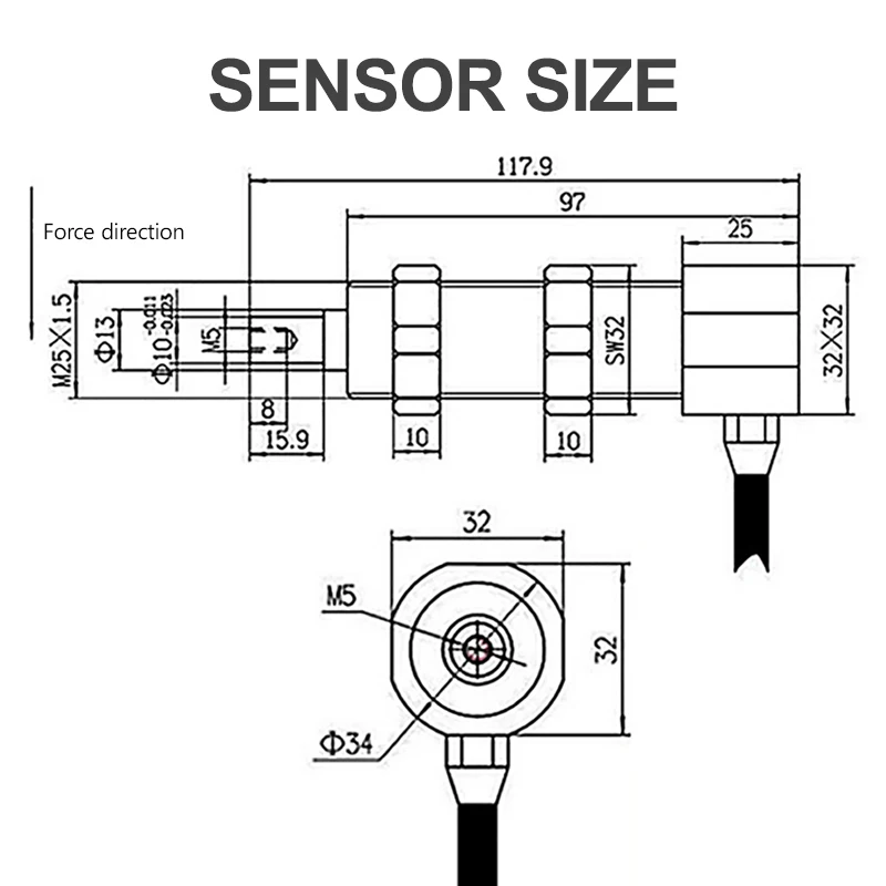 Single Pulley/Axletree Tension Sensor Cable Transducer for Textile/Wire/Tape/Yarn/Thin Film/Paper/Winch/Winding Tension Test