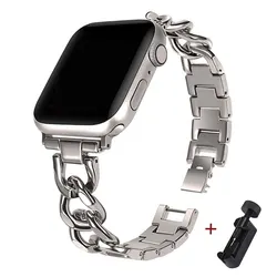 Metallic Chain Watch Strap for Apple Watch Band 45mm 49mm 40mm 42mm 44mm Sport Watchband for IWatch Series 1 2 3 4 5 6 7 8 Ultra