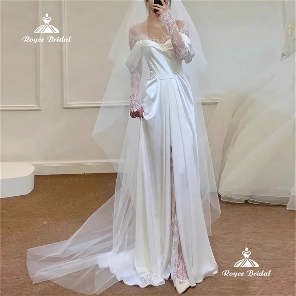 

Roycebridal O Neck A Line Wedding Dress 2025 Lace Sweep Train Wedding Gown Customized gelinlikفساتين سهرةsuknia ślubnahochzeitsk