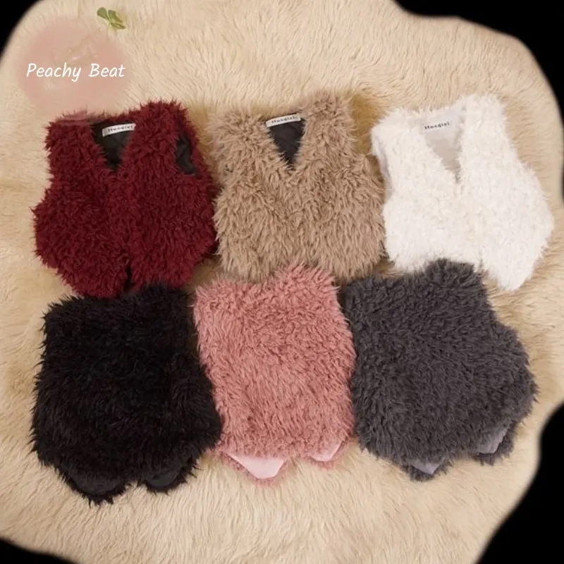 

Модный жилет из искусственного меха для маленьких девочек и мальчиков, жилет для малышей, однотонная верхняя одежда, зима, весна-осень, одежда для малышей, От 1 до 12 лет