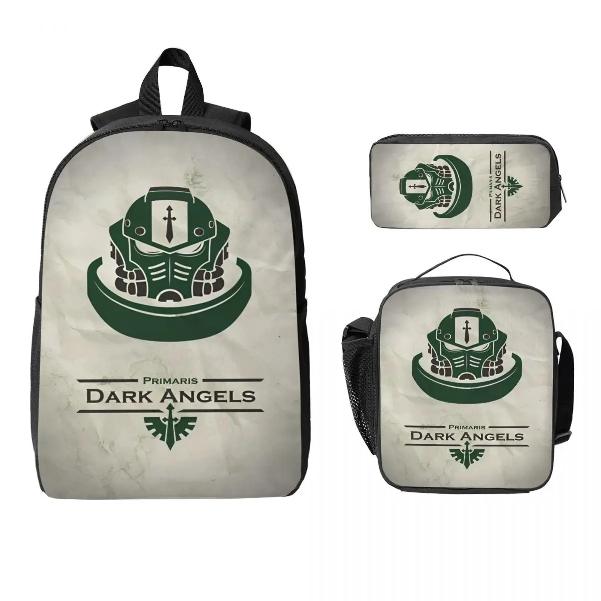 

3 шт. Warhammer40ks набор рюкзаков для детей, сумки для ручек, наборы сумок для книг с коробкой для завтрака для учащихся начальной школы, рюкзак