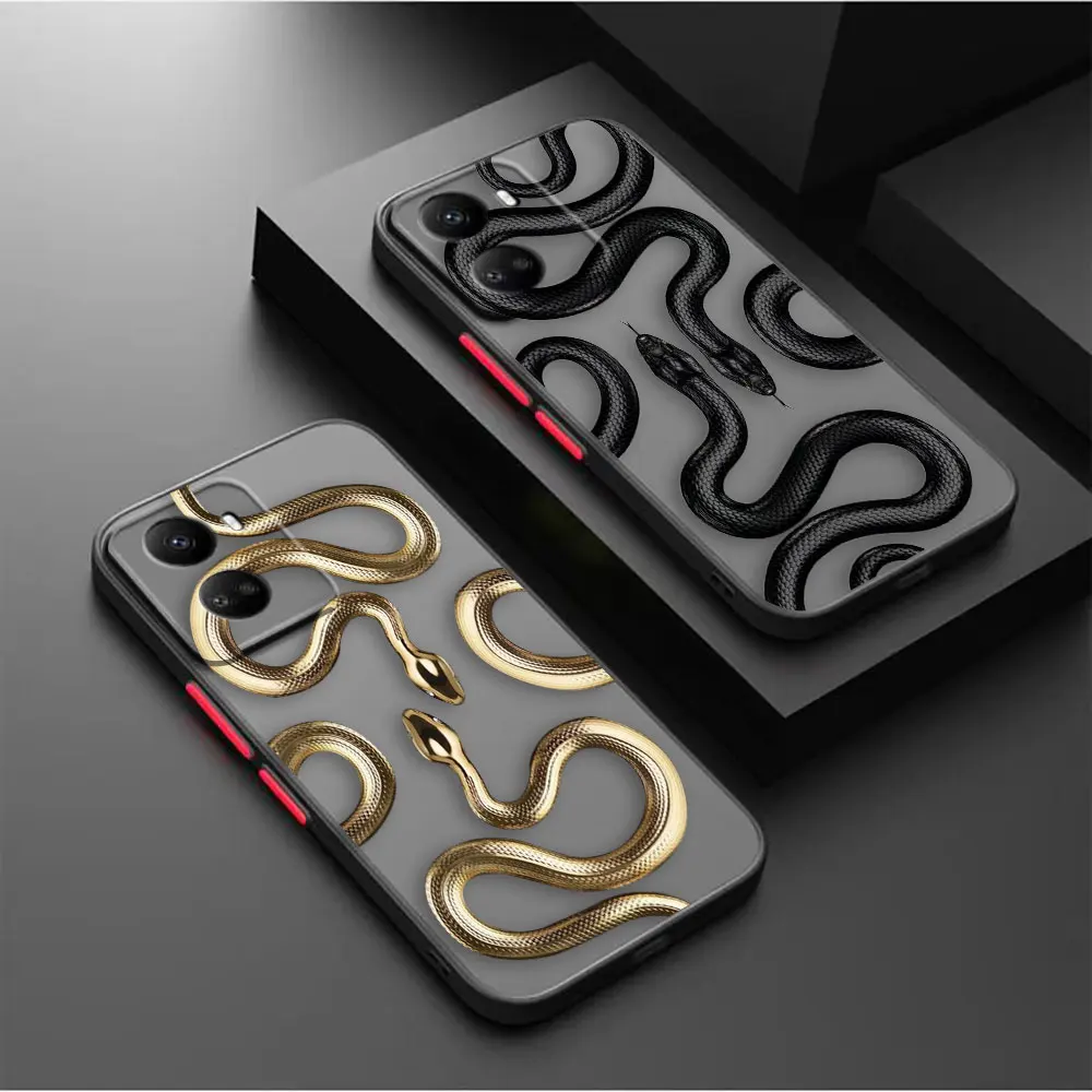 

Fashion Gold Purple Black Snake Matte Phone Case for Huawei NOVA Y70 10 9 8 7SE 7I 7 6 5I 5 4 3I 4G 5G Silicone Case Funda Shell