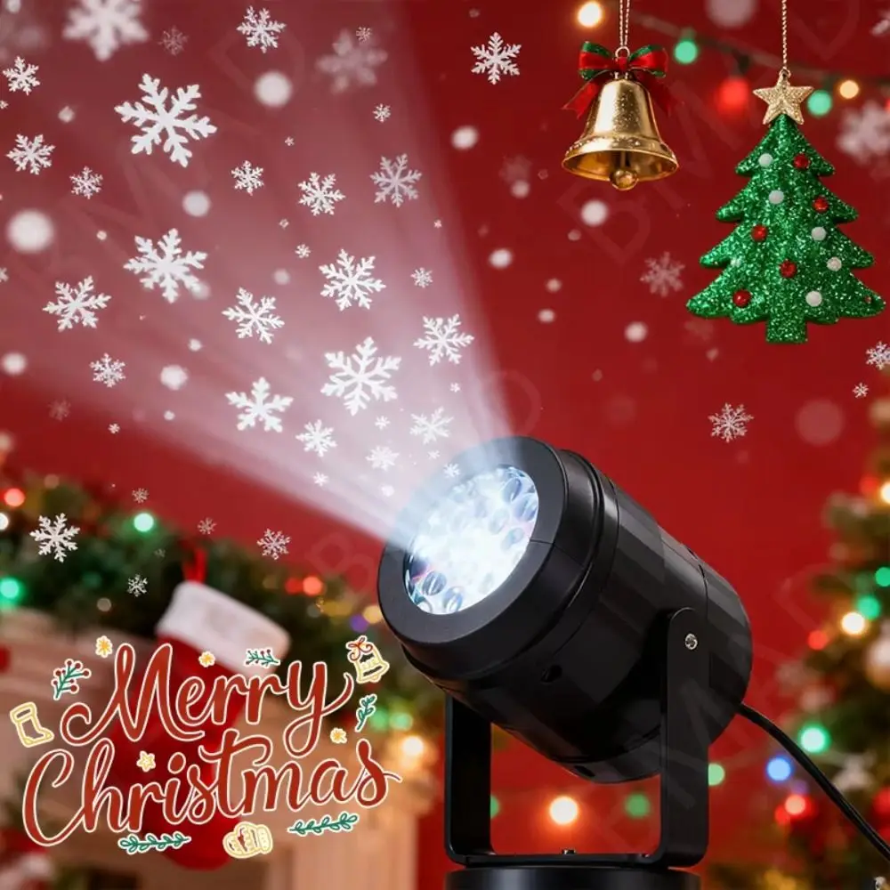 Waterproof Design LED Snowflake Projector Light Rotating Patterns LED Technology Laser Projector Light Snowflake Design