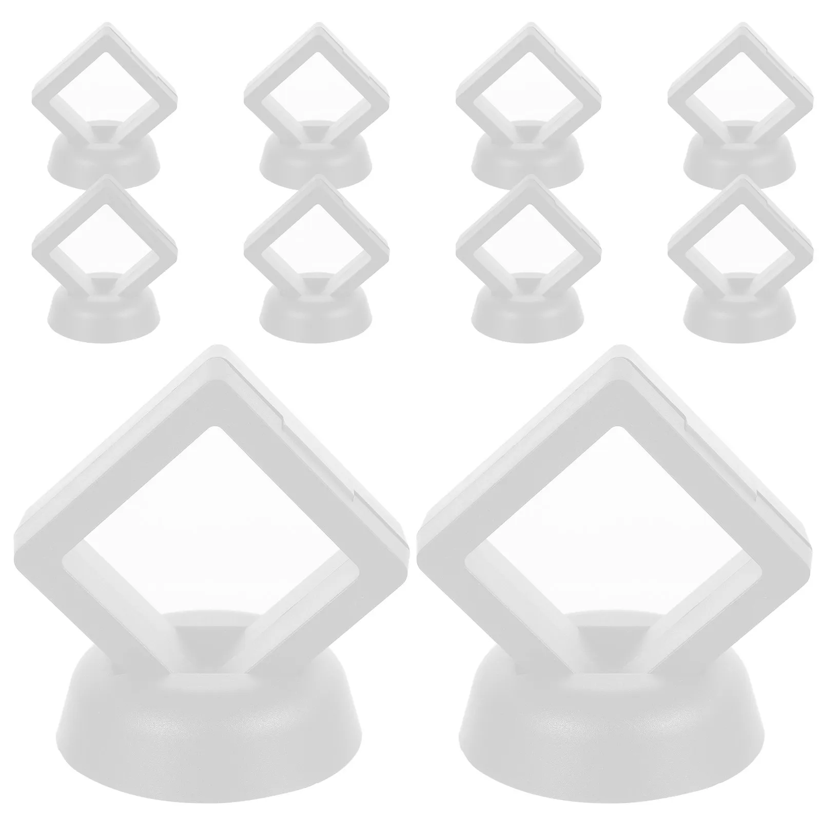 

Набор из 10 прозрачных футляров для колец и ювелирных изделий, органайзер из АБС-пластика, пылезащитный, маленький держатель для демонстрации, универсальный