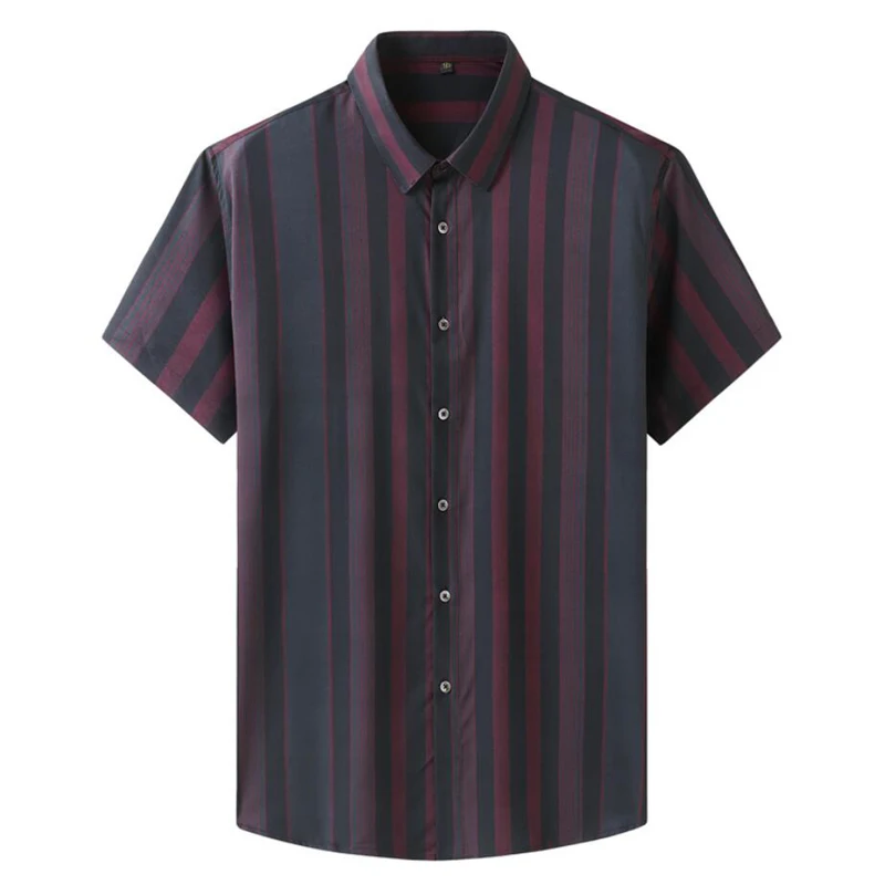 Camisas de verano y primavera para hombre, camisas de manga corta de talla grande 12XL 9XL 10XL, vestido a rayas, camisa formal de trabajo de negocios, 160KG grande