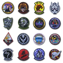 Circular Team Logo Badge Embroidery Hook and Loop Outdoor Warlock Patches Military Backpack Bag Stickers Hat Appliques