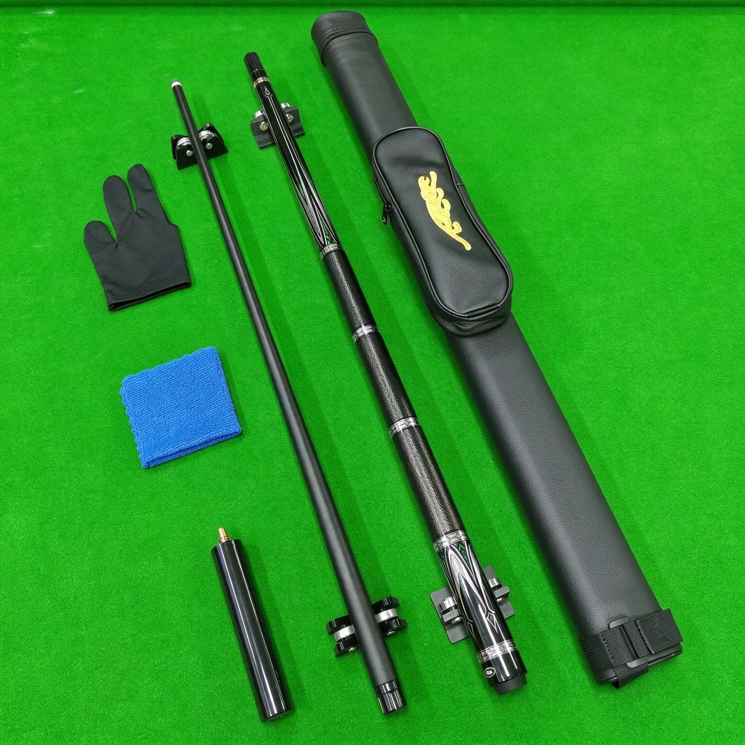 Professional Pool Cue Set,12.5Mm Tip,For Chinese 8-Ball & 9-Ball,With Cue Case,Glove,Cloth & Extension