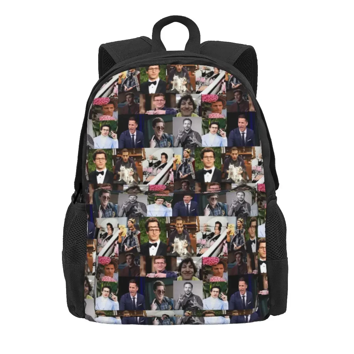 

Andy Samberg (jake Peralta) Pic Collage Backpack Daypack Large Capacity Children BookBag School Bag Shoulder Bags for Men Women