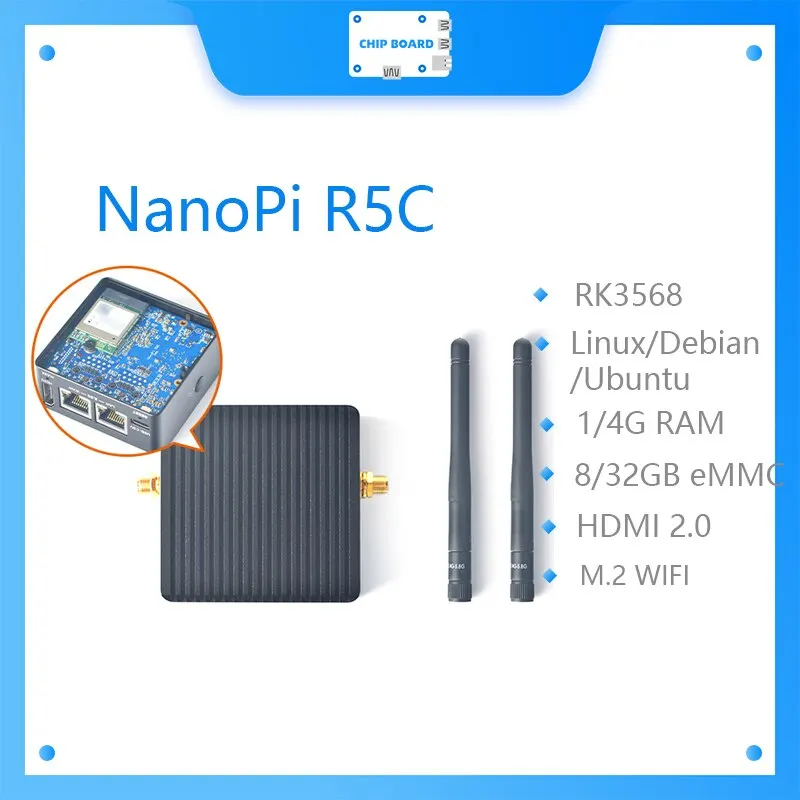 rockchip rk3568b2 a55 dual 25g porta ethernet m2 modulo wifi linux openwrt debian ubuntu nanopi r5c 01