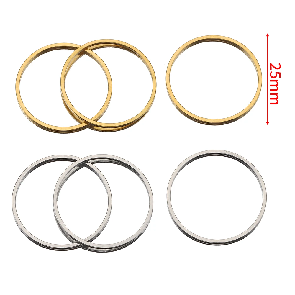 20pcs 8-40mm Stainless Steel Gold Color Earrings Rings Big Circle Ear Wire Hoops Charms Pendants for Jewelry Making DIY Findings