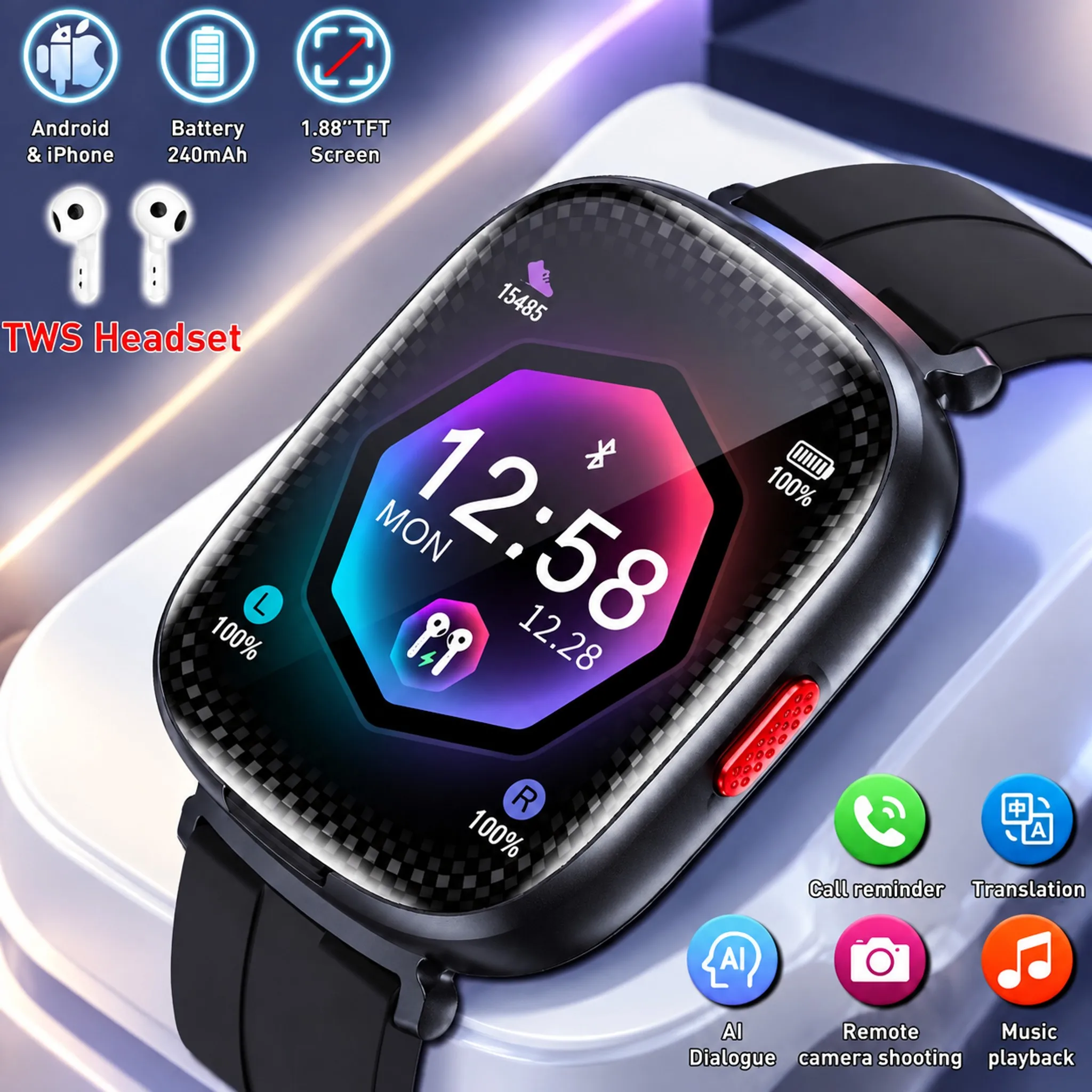 Smartwatch Noise Watches For Women - 2 in 1: auricolari TWS, smartwatch,
