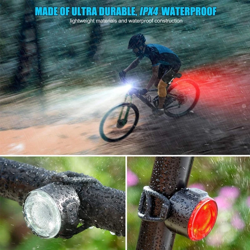 

Light USB Headlight Tail Lamp for Mountain Bikes Front Back Illumination