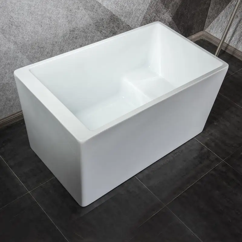 

White Freestanding Acrylic Flat Bottom Soaking Bathtub for Relaxation and Comfort