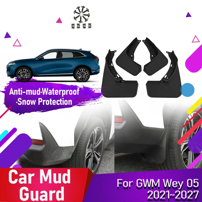 

Car Mudguard For GWM Wey 05 Coffee 01 Mocha 2021 2022 2023 2024 2025 2026 2027 Dustproof Fender Mud Door Guard Auto Accessories