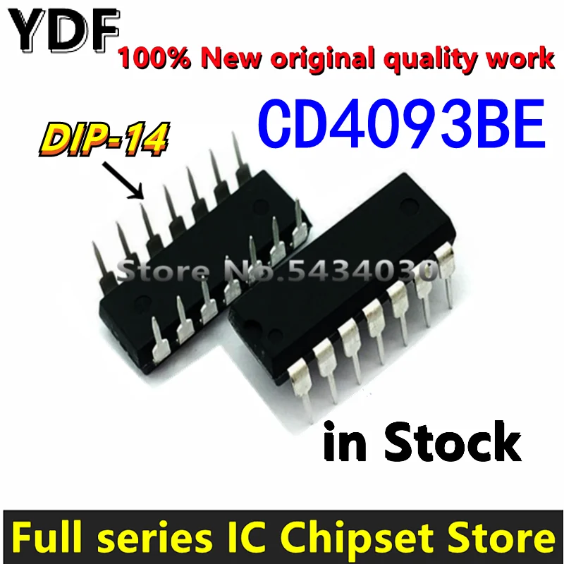 (10pcs) 100% New CD4093BE HCF4093BE DIP14 CD4093 DIP 4093 DIP-14 4093BE new and original IC