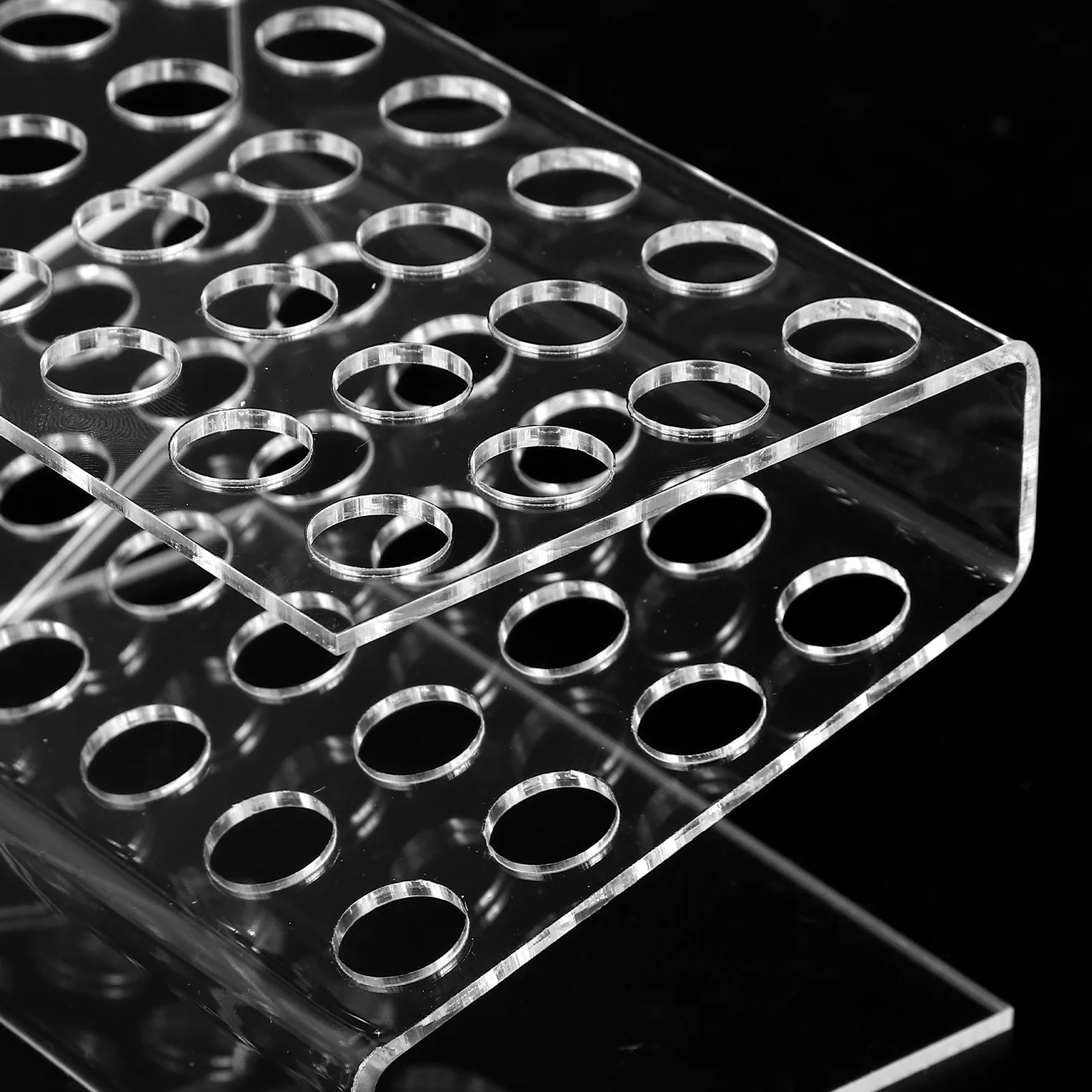 Acrylic Pen Holder Clear Desk Organizer With Compartment Holes For Office Home Stationery Storage Pen Stand Display Rack