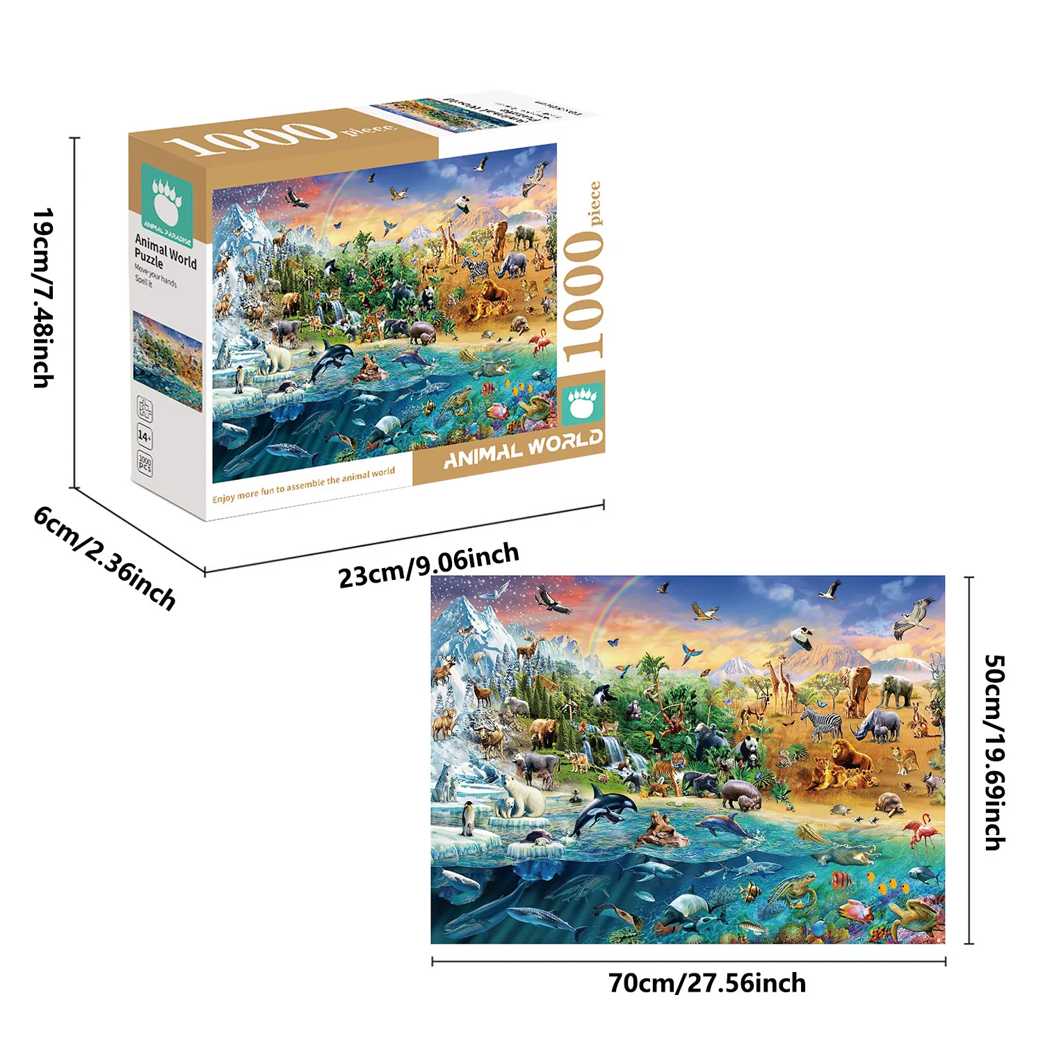 1000 Teile Tierwelt-Puzzles für Erwachsene, Heimdekoration, Spiele, Familienspaß, Bodenpuzzles, Lernspielzeug für Kinder
