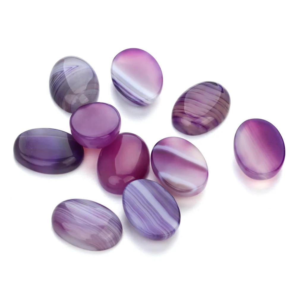 5/10pcs Purple Striped Agate Interface Beads Natural Stone Cabochon Beads Decoration Necklace Ring For DIY Jewelry Accessories