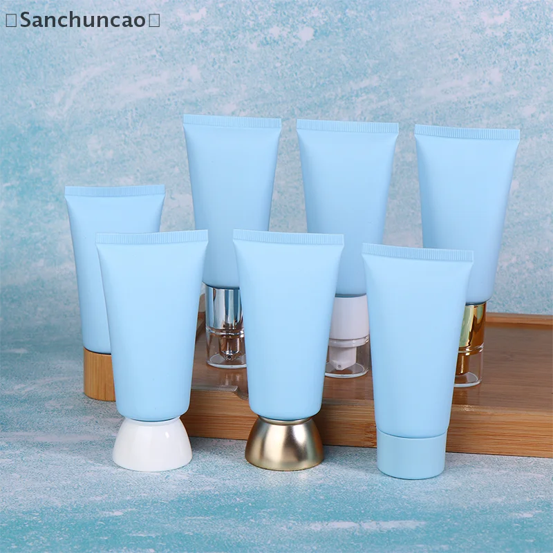 バSan OhioBlue Frosted Leere tragbare weiche Tuben Squeeze Cosmetic Cream Lotion Reiseflasche Nachfüllbarer Foundation Cream Container