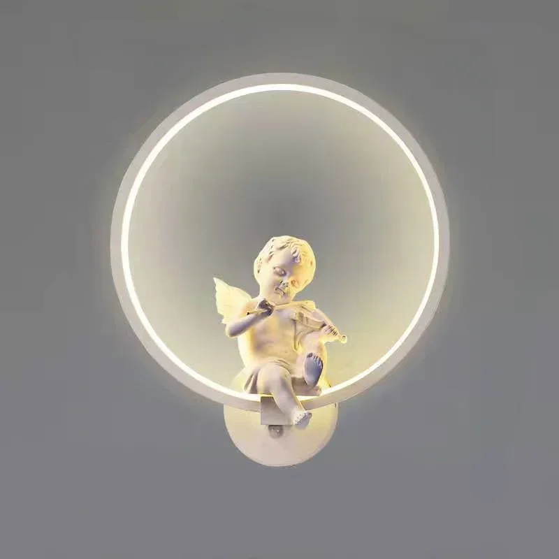 Creative Angel Wall Lamp Led 18W Fixture Tricolor Dimming Led  Bedside Children's Room Night Light Modern for Home Bedroom