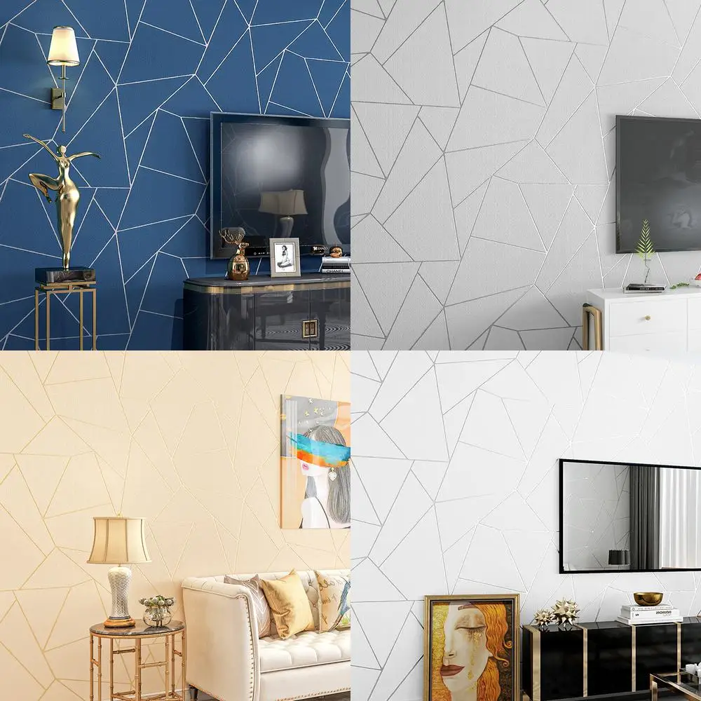 

Faux Suede Wallpaper Curved Stripe 3D TV Background Wall Decor for Living Room Bedroom Minimalist Design