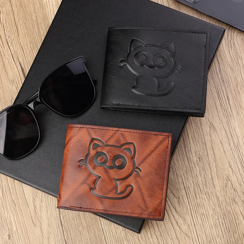 Retro Men Wallet Halloween Wallet Man Personality Pumpkin Head Embossed Wallet Man Card Bag Short Clutch Purse