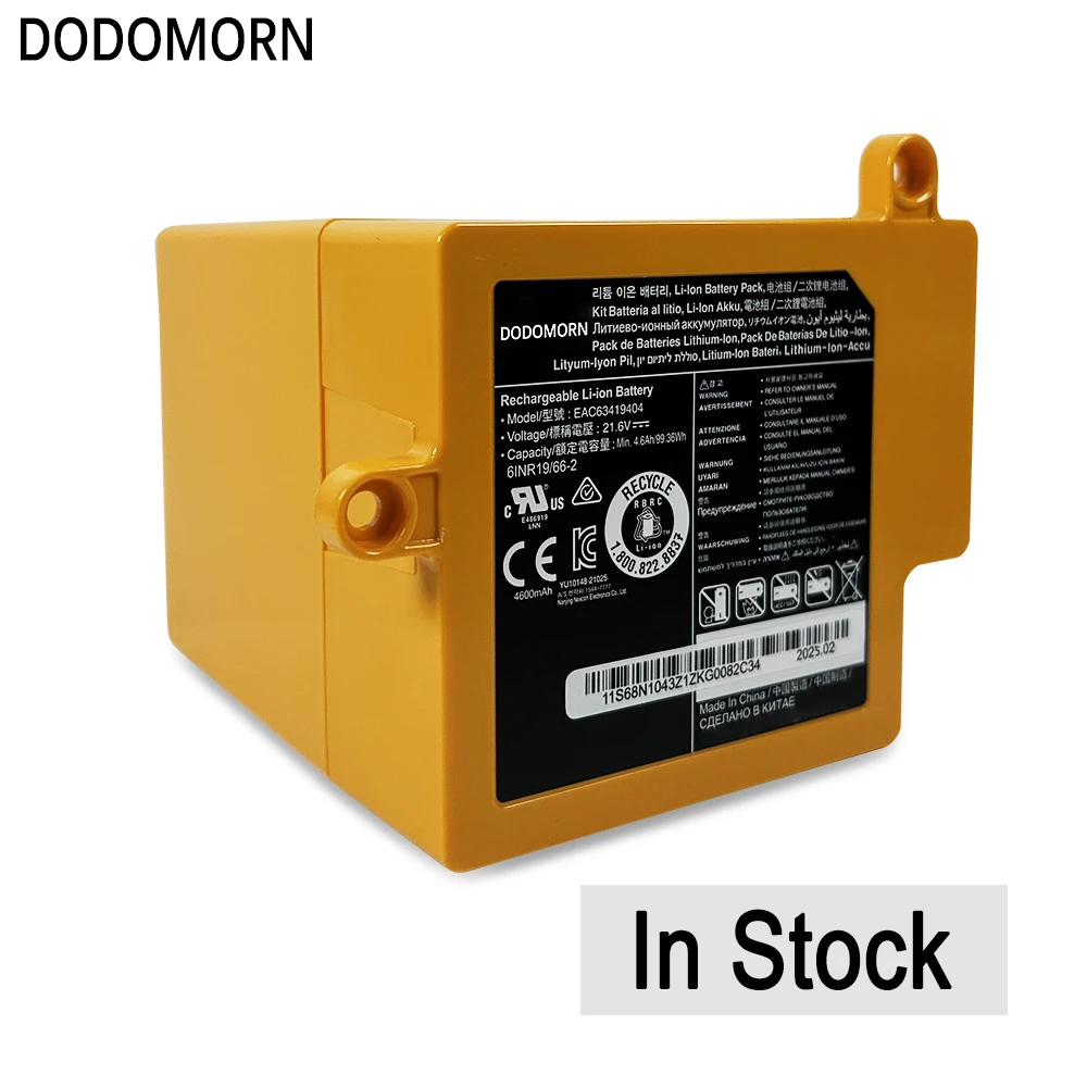 New EAC63419404 Battery For LG CordZero R9 R9MASTER Acuum Cleaner Rechargeable Battery EAC64578402 EAC64578401 EAC63419401 4.6Ah