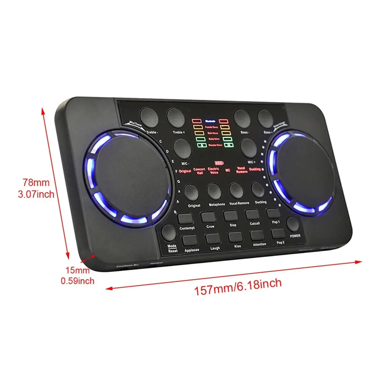 V300 Pro Sound Card Bluetooth-Compatible Audio Interface Mixer DJ Digital Effect Noise Reduction Console USB Record