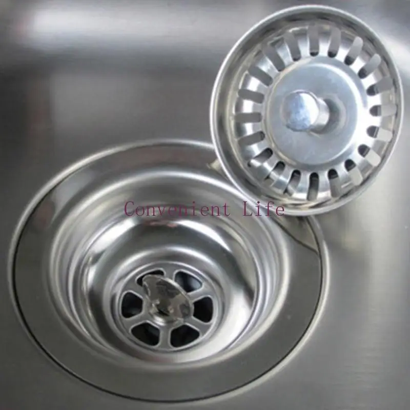 

L1EE Sink Drain Filter Fast Drainage Sink Stopper Sink Basket Strainer Replacement with Overflow Hose for Bathroom Kitchen