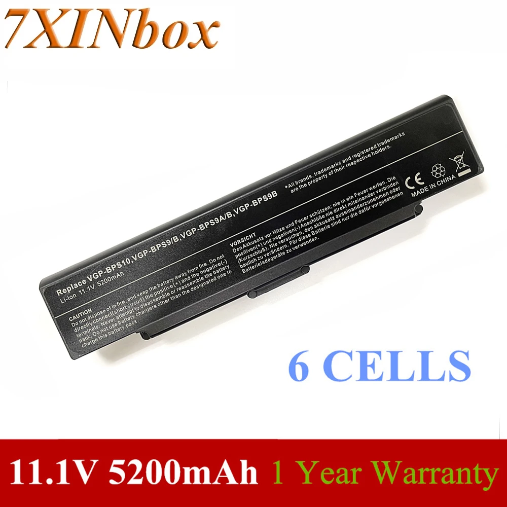 7XINbox 10.8V 5200mAh BPL2C Laptop Battery For Sony VGP-BPS9 VGP-BPL9 VGP-BPS9A/B VGP-BPS9/B VGP-BPS9/S VGN-AR41E VGN-AR41L CR23