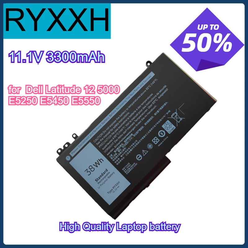 

11.1V 3300mAh Replace battery RYXXH for Dell Latitude 12 5000 E5250 E5450 E5550 Laptop Battery