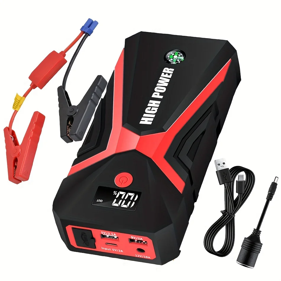 12V 2000A Car Motorcycle Battery Charging Unit Emergency Vehicle 15800mAh Power Battery Repair Jump Starter Quick Charge light