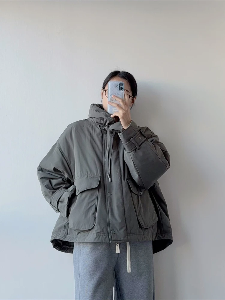 

Новая женская зимняя куртка свободного кроя в корейском стиле, теплая, с длинными рукавами, на молнии, модная